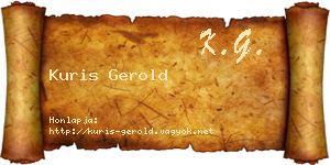 Kuris Gerold névjegykártya